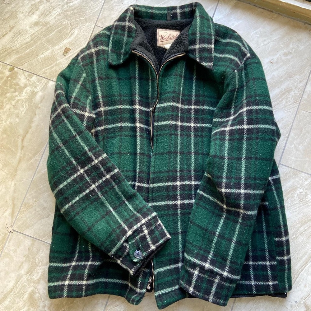 Woolrich real wool layered plaid jacket size men’s L oversized and warm